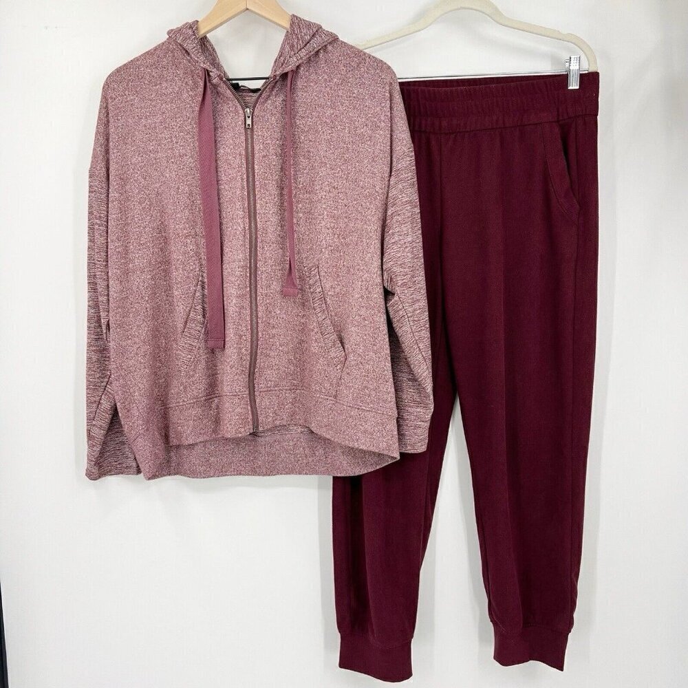 Liverpool Los Angeles Burgundy Hoodie Lounge Set Size Large Soft Comfy